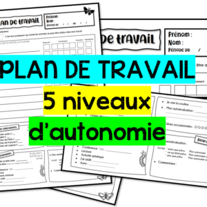 Plan de travail -  autonomie