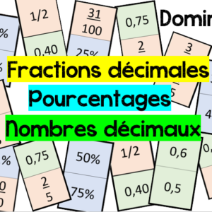 Jeu fractions pourcentages - domino