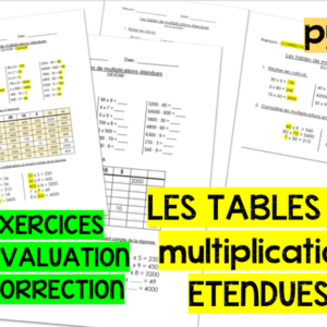 Tables de multiplication étendues