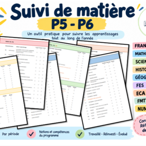 Suivi de matière P5-P6 – Référentiels FWB